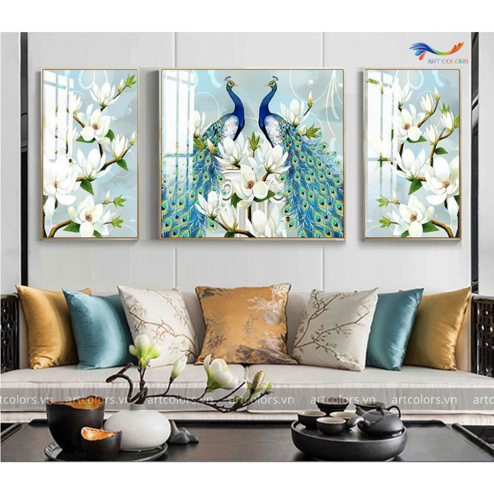 Tranh Tráng Gương Khổng Tước – KT013