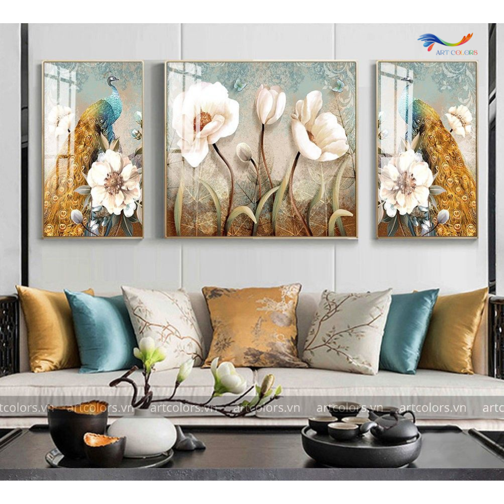 Tranh Tráng Gương Khổng Tước – KT005