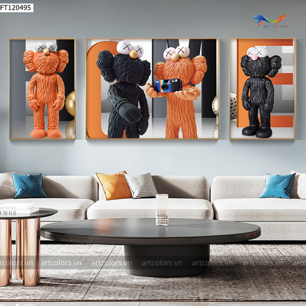 Tranh Tráng Gương Gấu KAWS – KW033