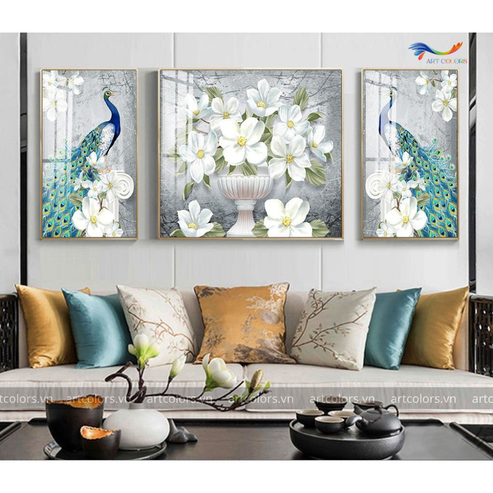 Tranh Tráng Gương Khổng Tước – KT003