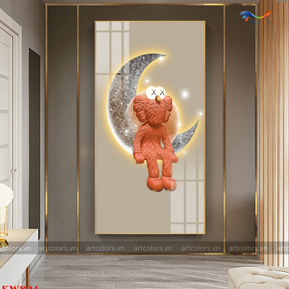 Tranh Tráng Gương Gấu KAWS – KW026