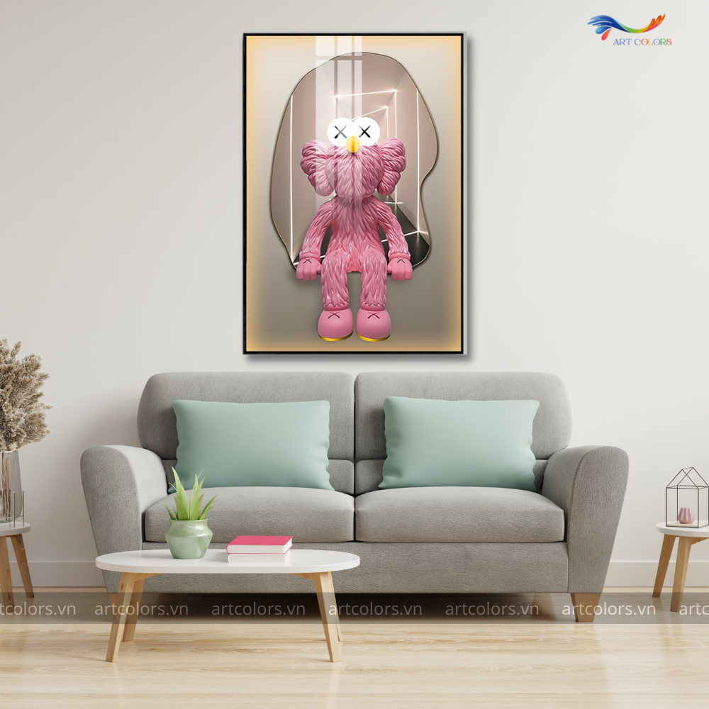 Tranh Tráng Gương Gấu KAWS – KW011
