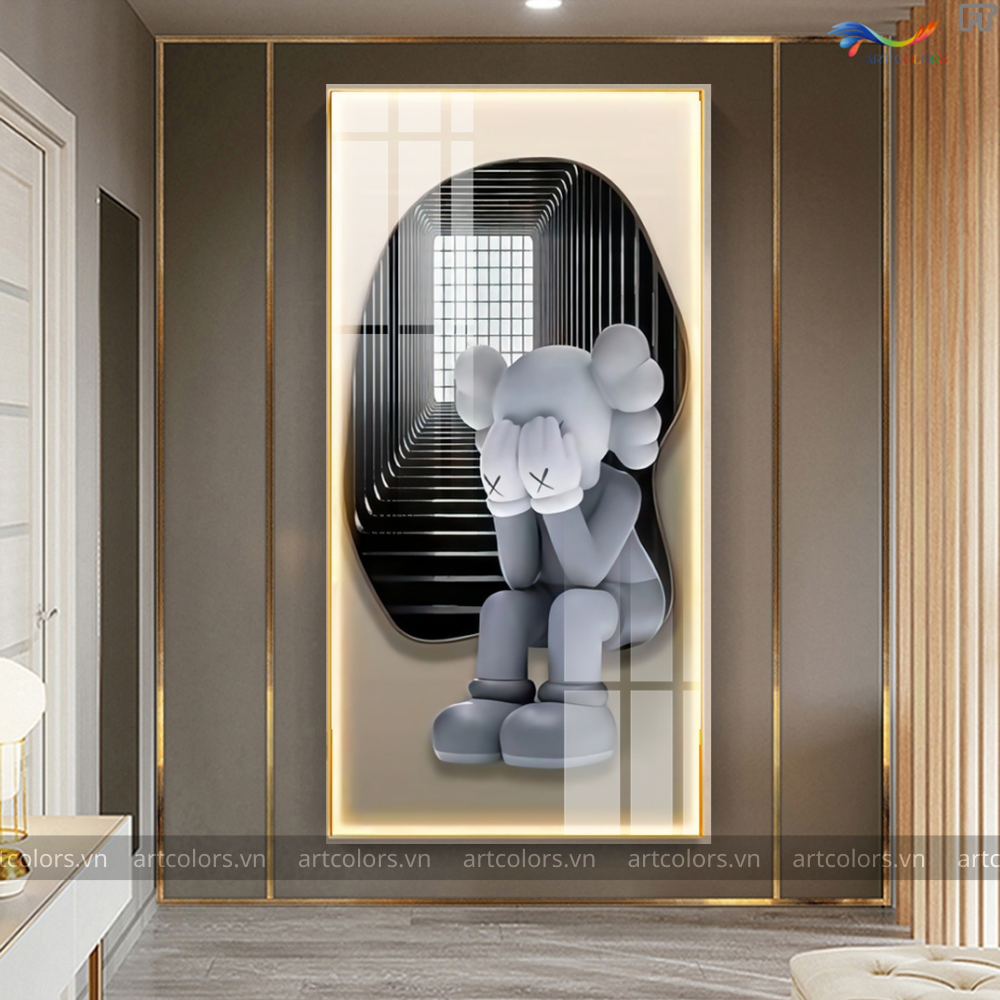 Tranh Tráng Gương Gấu KAWS – KW022