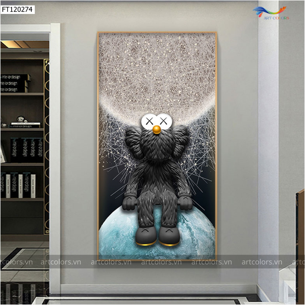 Tranh Tráng Gương Gấu KAWS – KW021