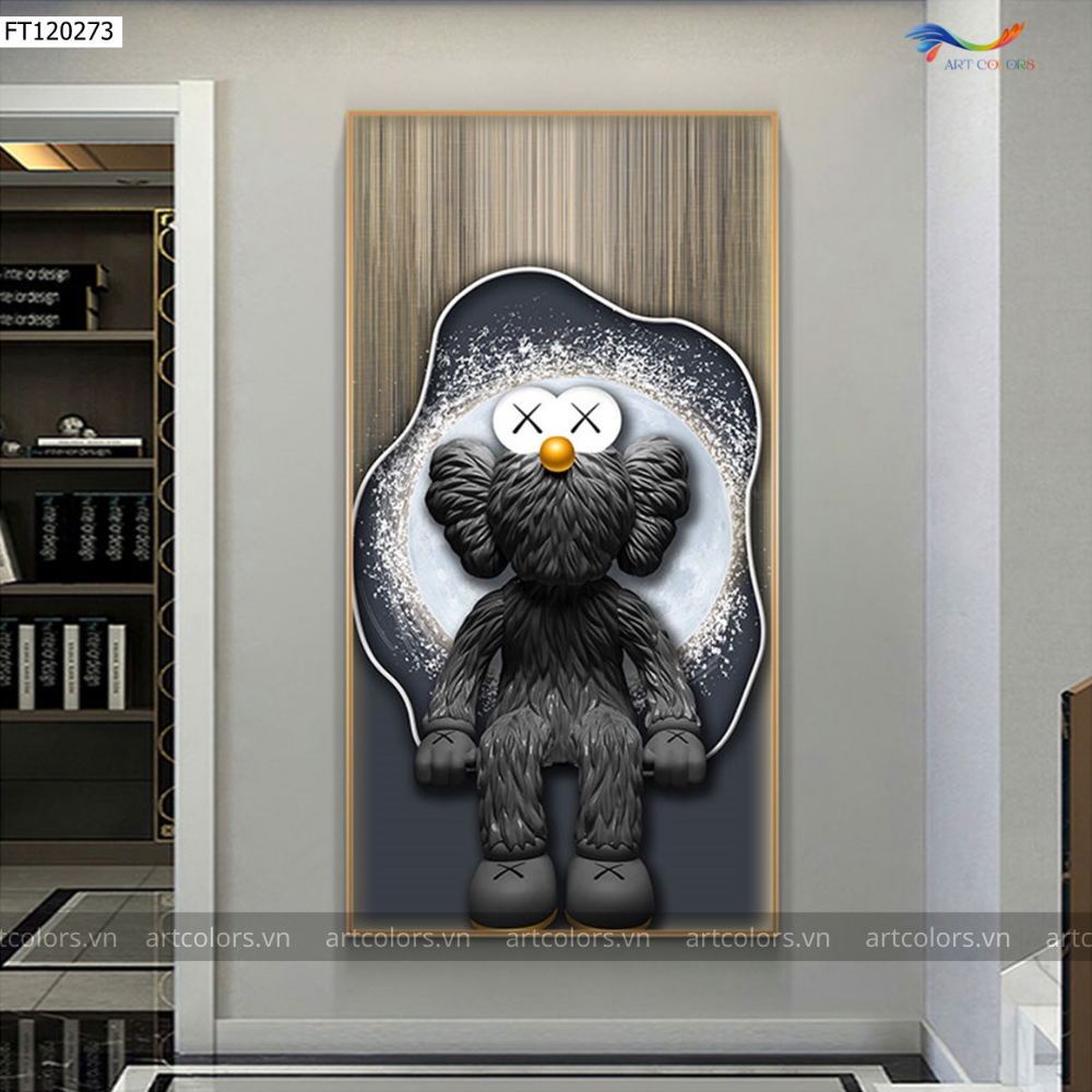 Tranh Tráng Gương Gấu KAWS – KW018