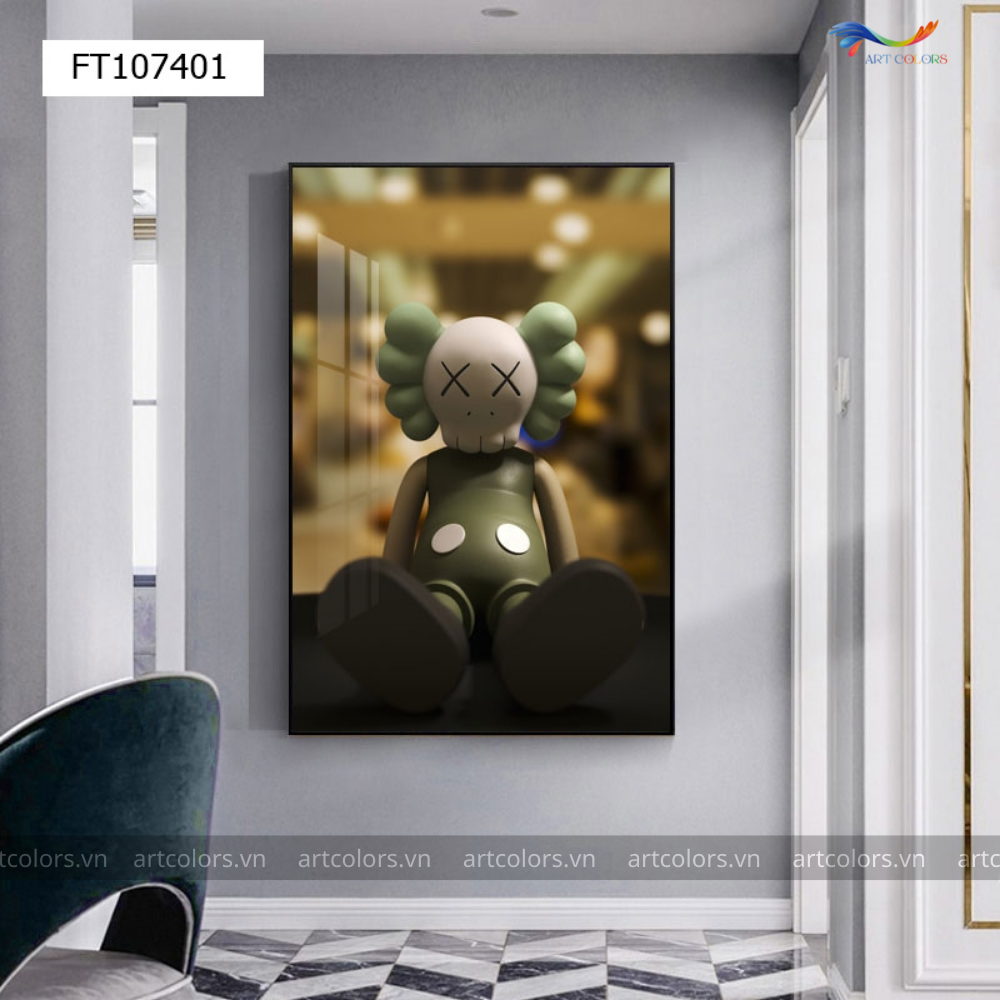 Tranh Tráng Gương Gấu KAWS – KW004