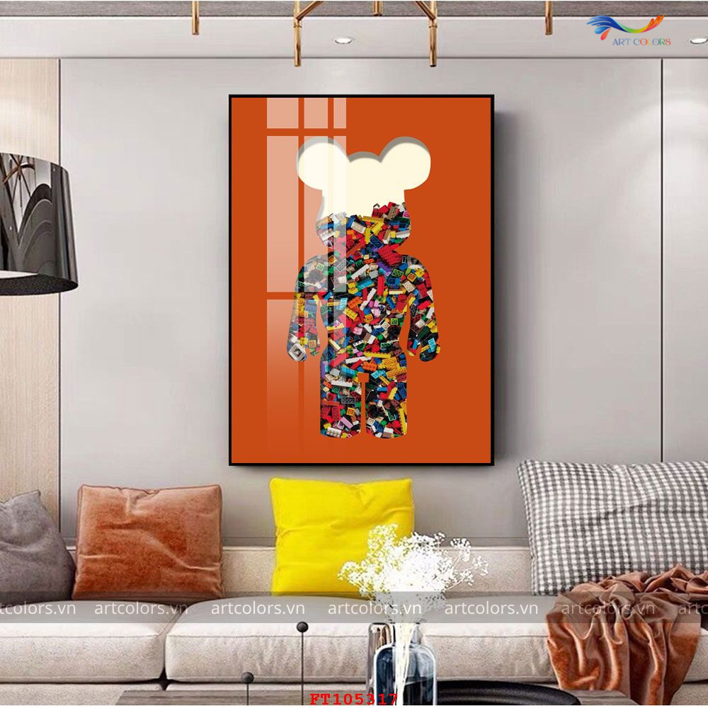Tranh Tráng Gương Gấu KAWS – KW003