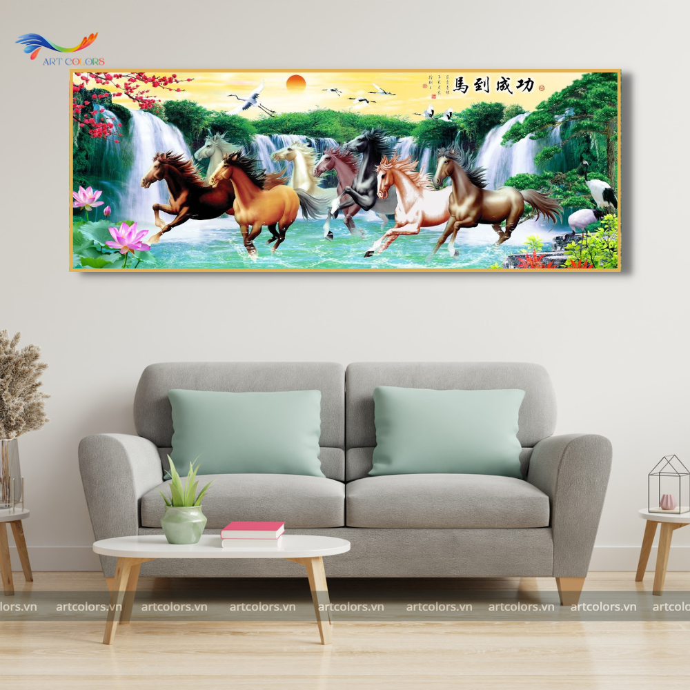 tranh tráng gương mã đáo md006