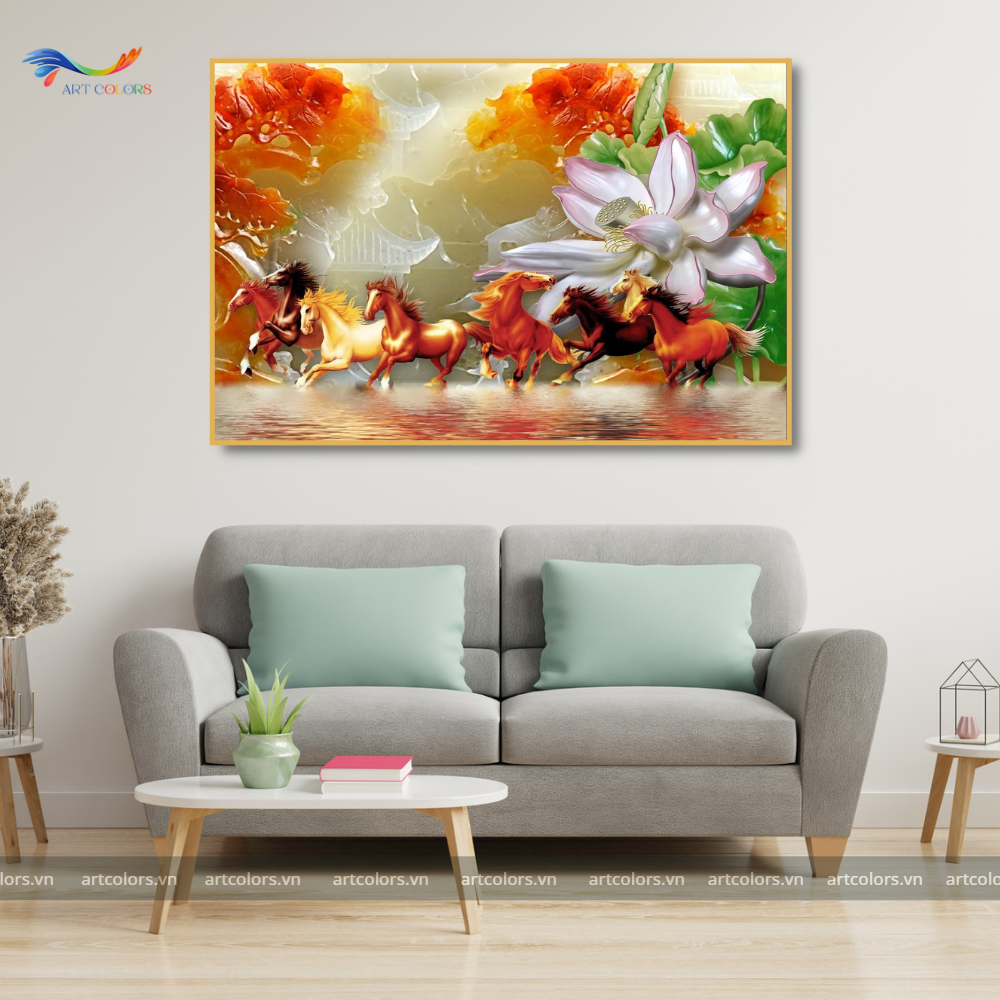 tranh tráng gương mã đáo md007