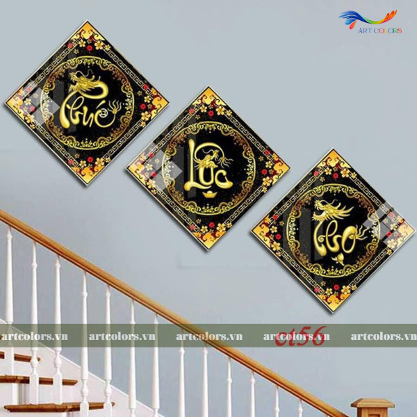 Tranh Tráng Gương Phúc Lộc Thọ - PLT002