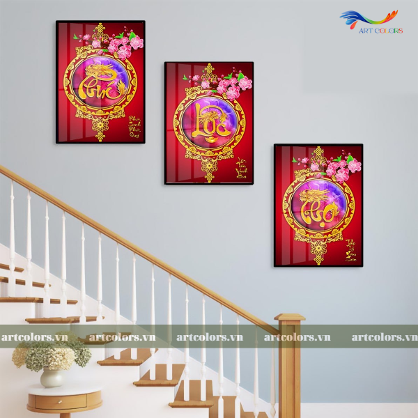 Tranh Tráng Gương Phúc Lộc Thọ - PLT009
