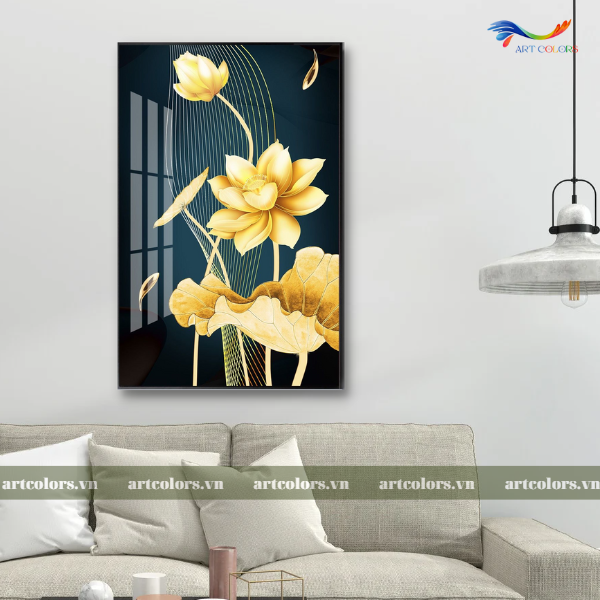 Tranh Tráng Gương Hoa Sen - HS005
