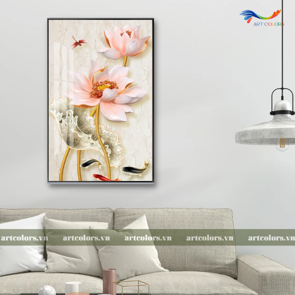Tranh Tráng Gương Hoa Sen - HS004