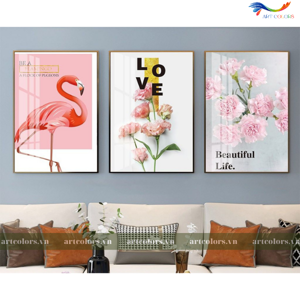 Tranh Tráng Gương Chủ Đề Hoa - H018
