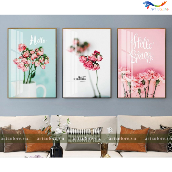 Tranh Tráng Gương Chủ Đề Hoa - H017
