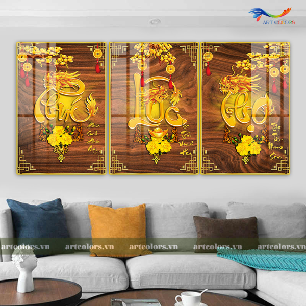 Tranh Tráng Gương Phúc Lộc Thọ - PLT005