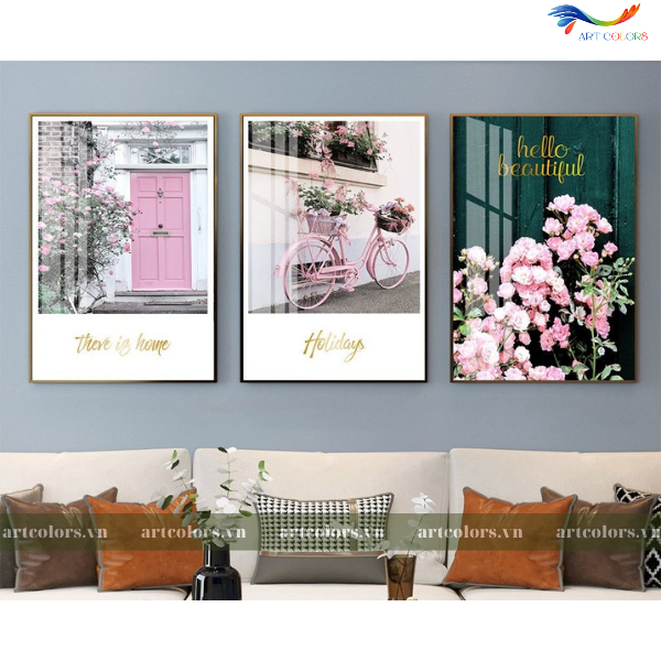 Tranh Tráng Gương Chủ Đề Hoa - H022