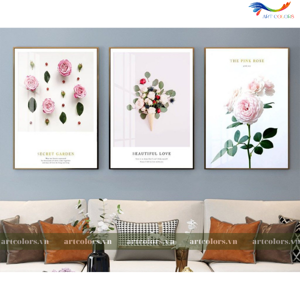 Tranh Tráng Gương Chủ Đề Hoa - H029