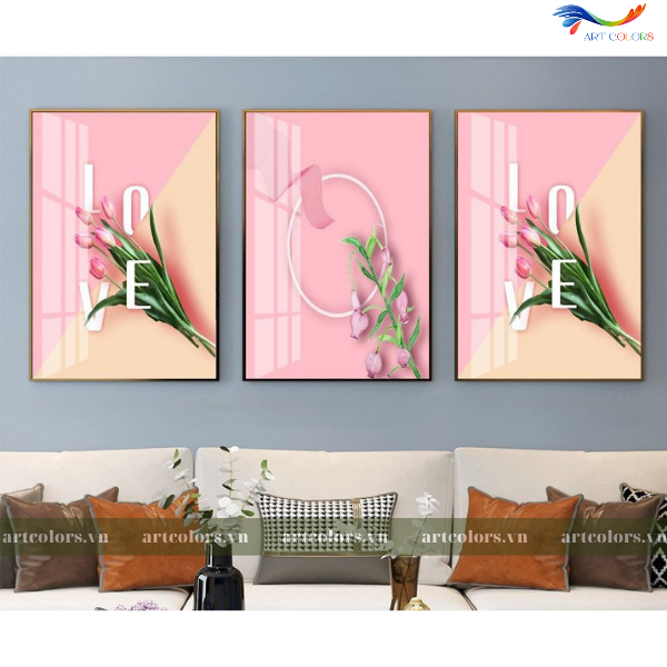 Tranh Tráng Gương Chủ Đề Hoa - H028