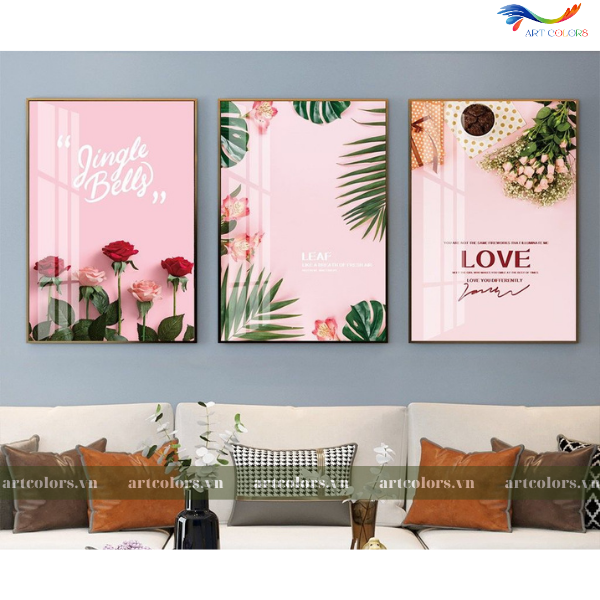 Tranh Tráng Gương Chủ Đề Hoa - H034
