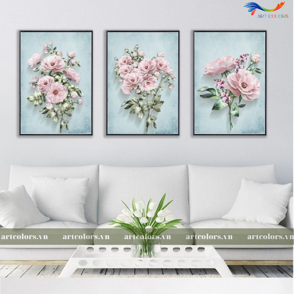 Tranh Tráng Gương Chủ Đề Hoa - H032