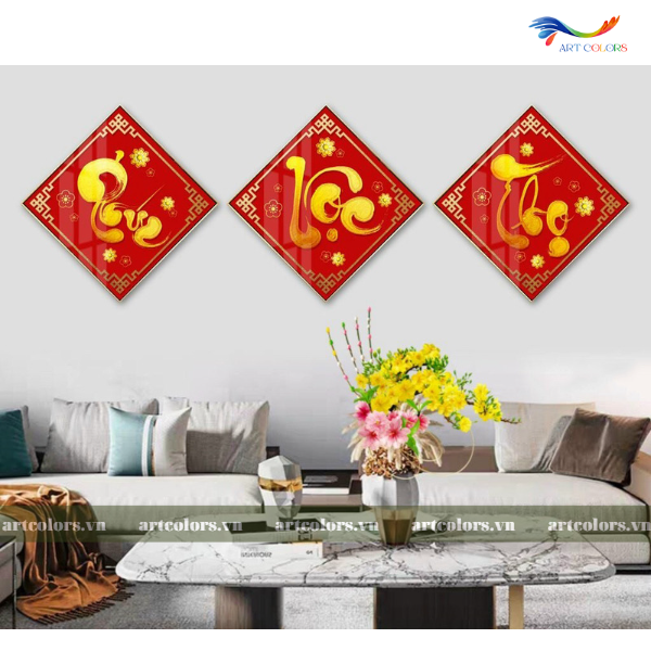 Tranh Tráng Gương Phúc Lộc Thọ - PLT001
