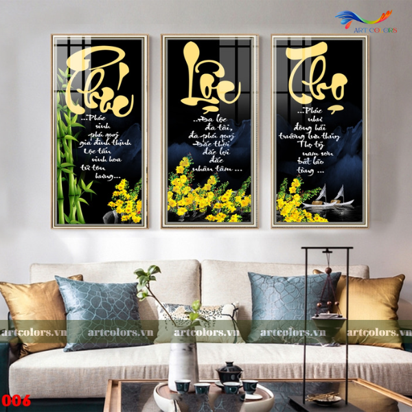 Tranh Tráng Gương Phúc Lộc Thọ - PLT013