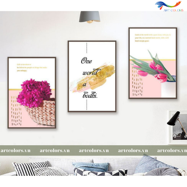 Tranh Tráng Gương Chủ Đề Hoa - H001