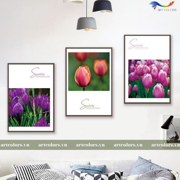 Tranh Tráng Gương Chủ Đề Hoa - H010