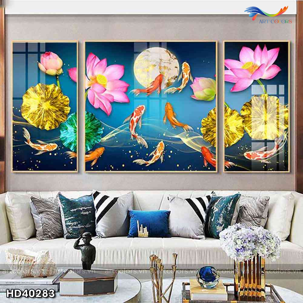 Tranh Tráng Gương Cửu Ngư Quần Hội - CN19