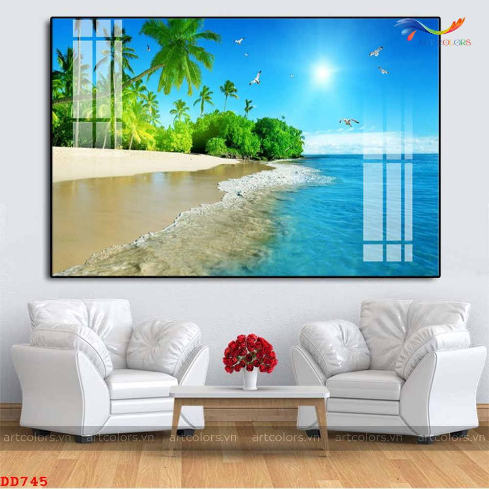 Tranh Tráng Gương Cảnh Biển - B14