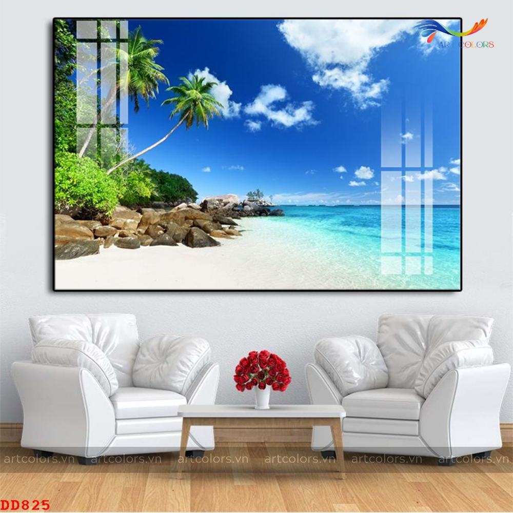 Tranh Tráng Gương Cảnh Biển - B10