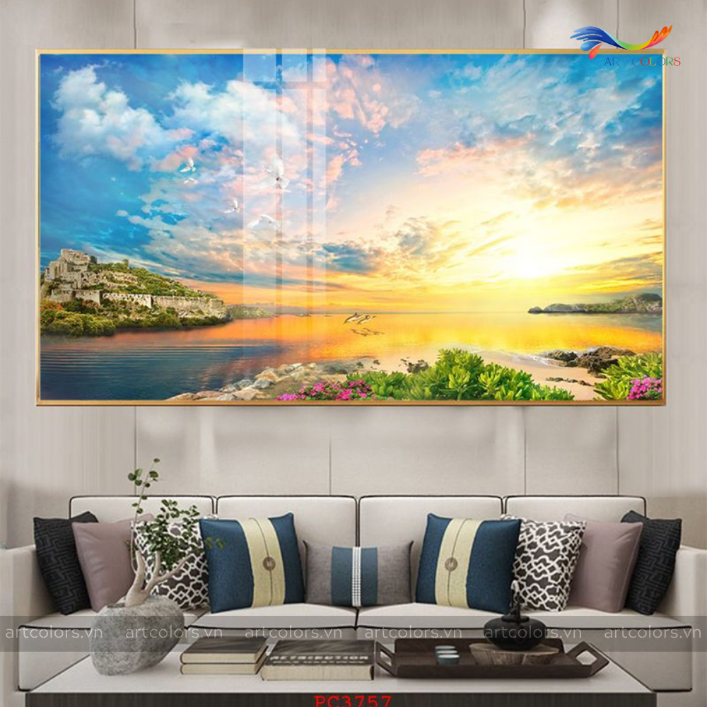 Tranh Tráng Gương Cảnh Biển - B1