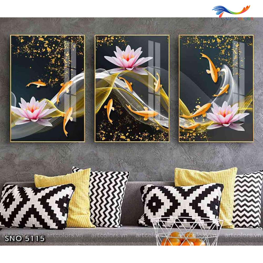 Tranh Tráng Gương Cửu Ngư Quần Hội - CN22