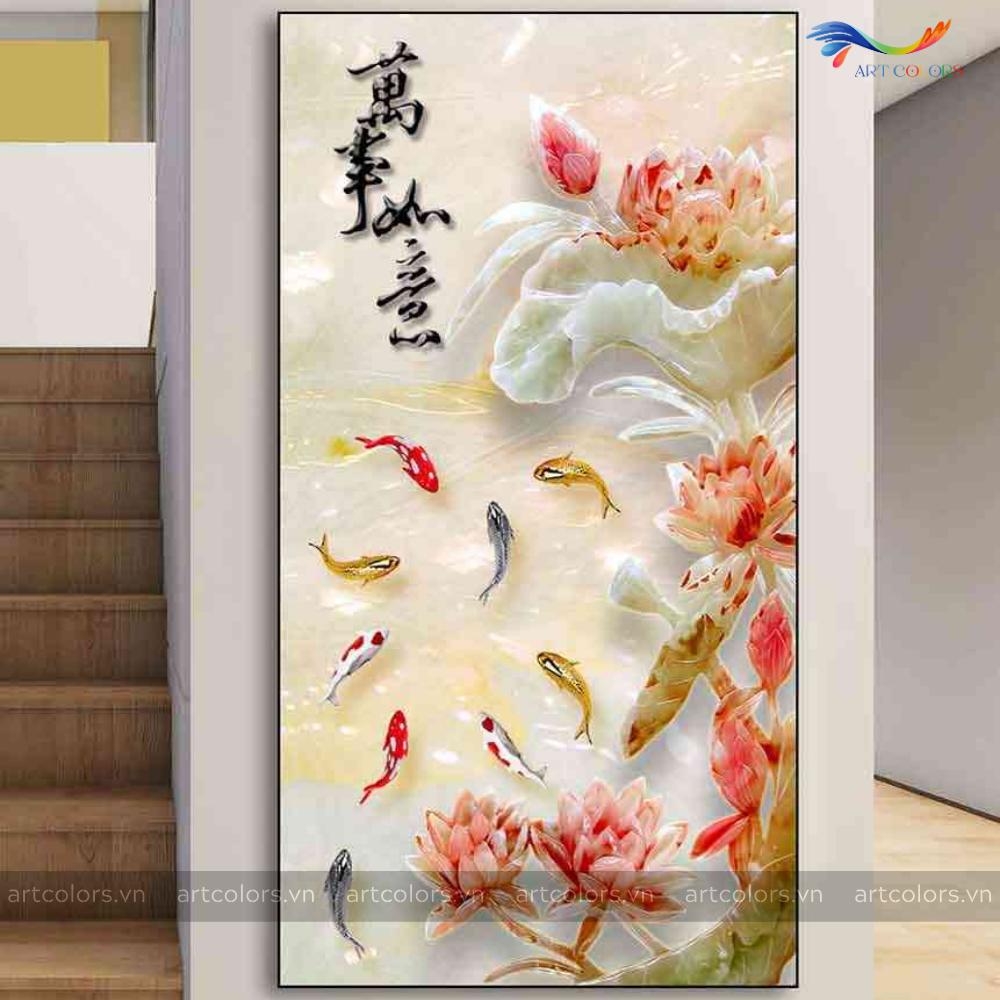 Tranh Tráng Gương Cửu Ngư Quần Hội - CN12