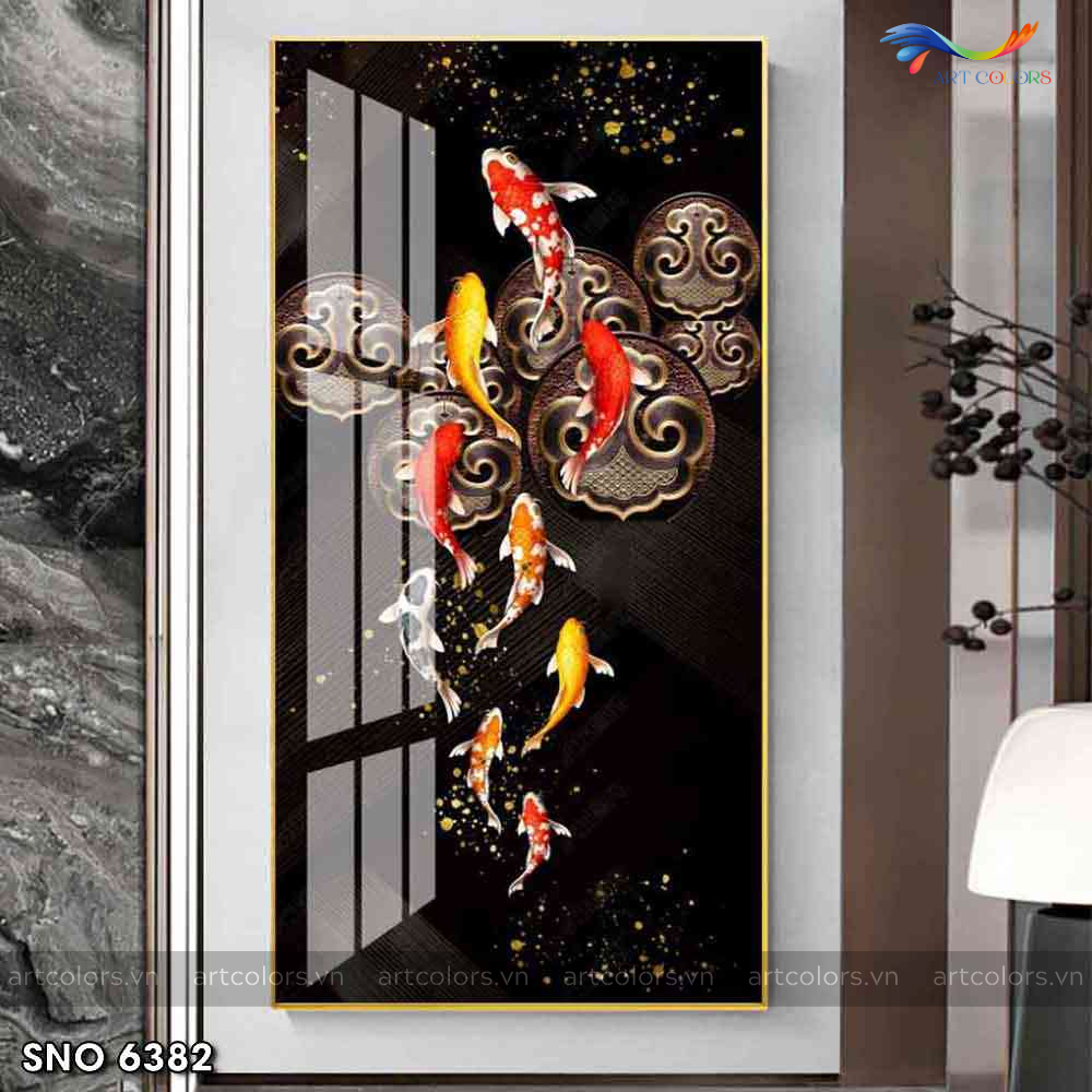 Tranh Tráng Gương Cửu Ngư Quần Hội - CN3