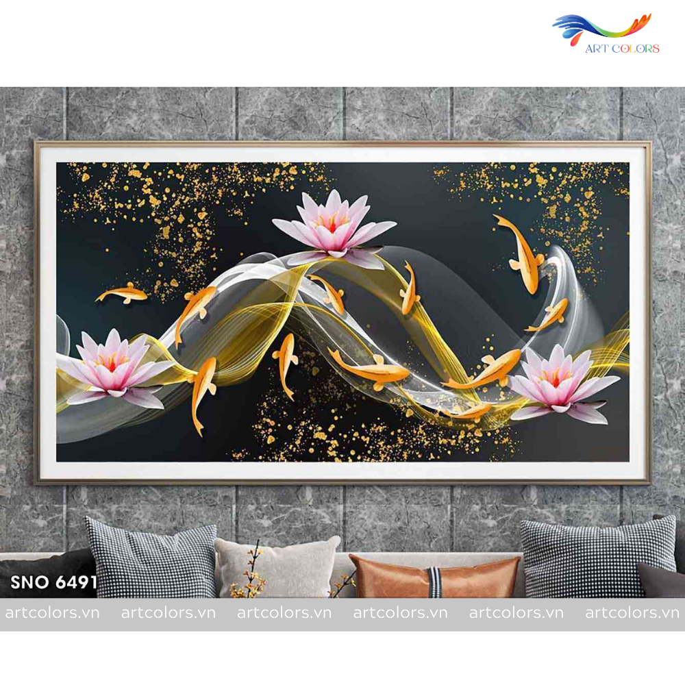 Tranh Tráng Gương Cửu Ngư Quần Hội - CN2
