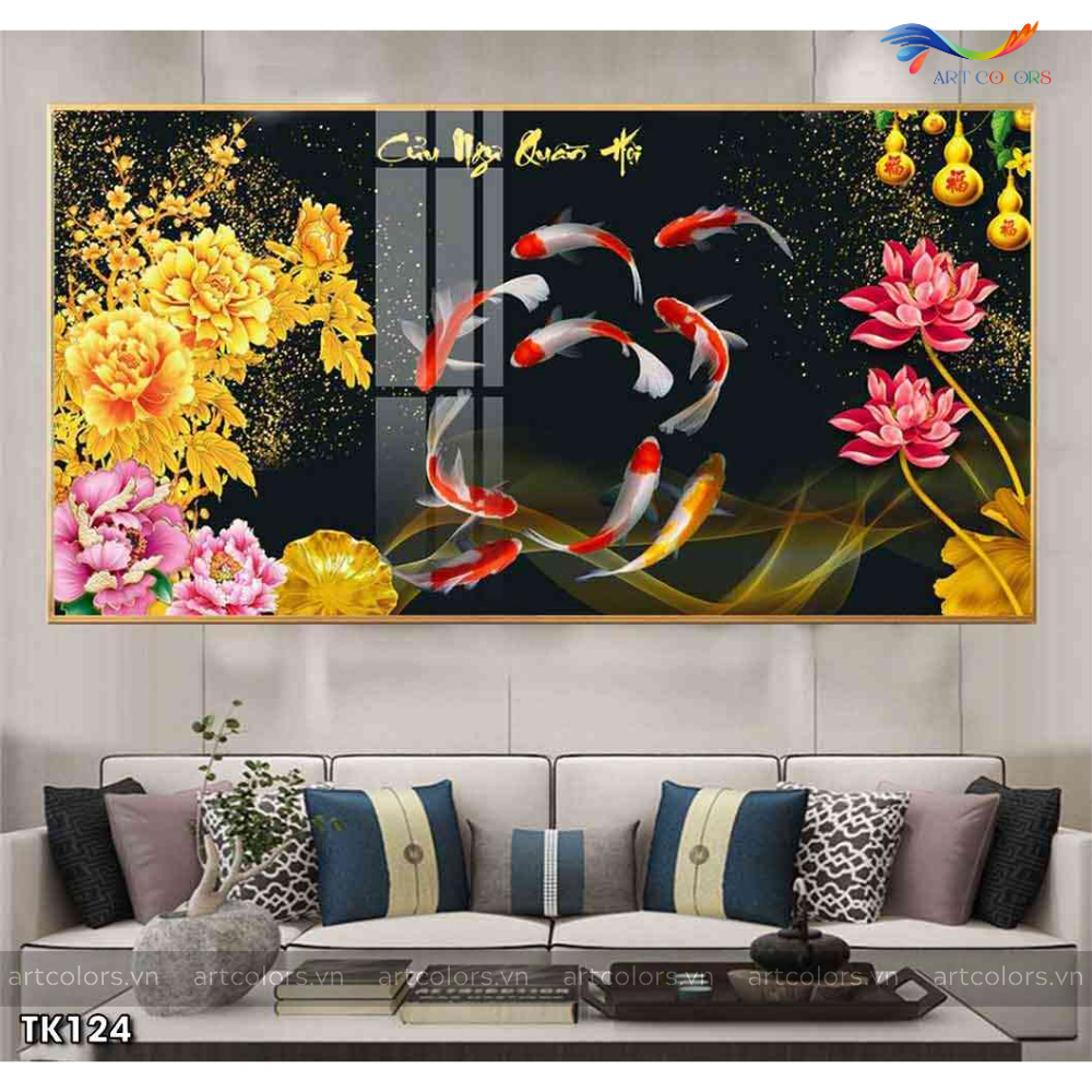 Tranh Tráng Gương Cửu Ngư Quần Hội - CN1