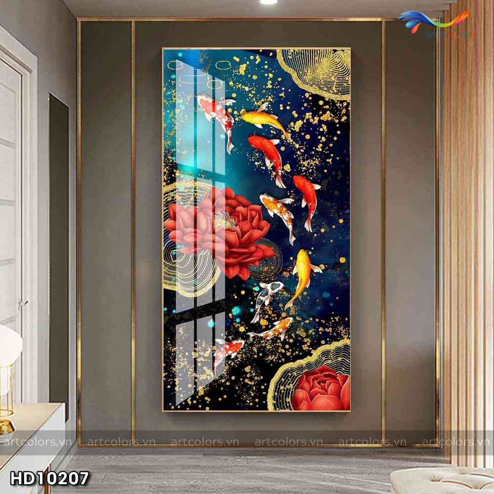 Tranh Tráng Gương Cửu Ngư Quần Hội - CN16