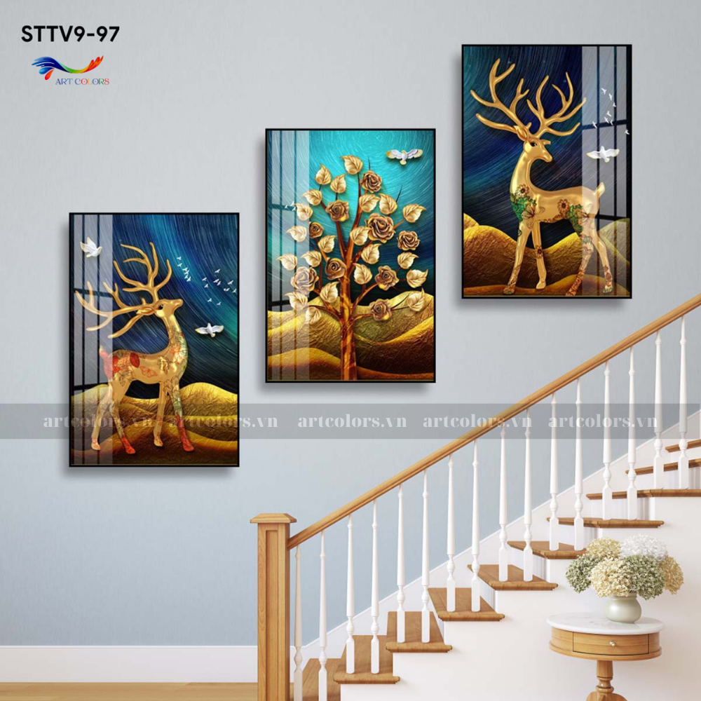 Tranh Tráng Gương Trang Trí Cầu Thang - CT24