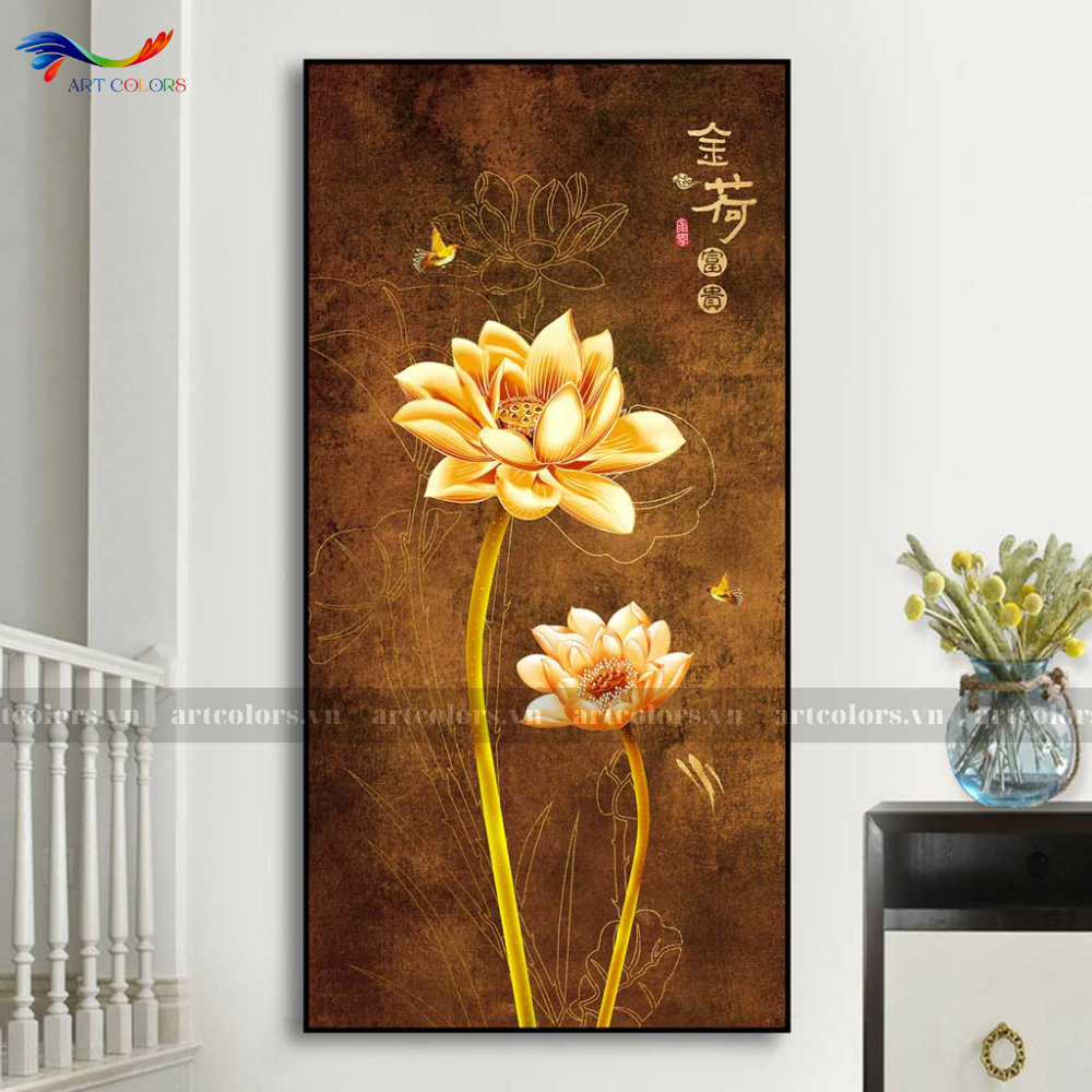 Tranh Tráng Gương Hoa Sen - HS25