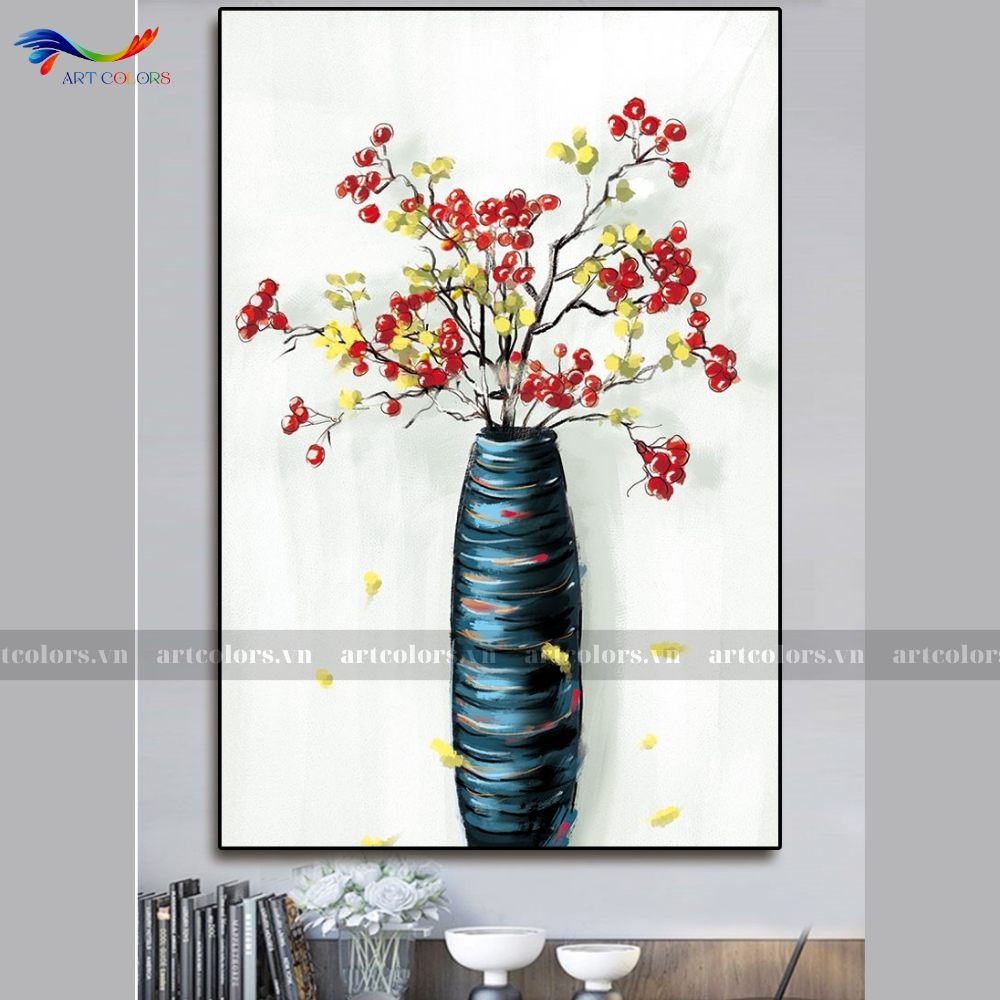Tranh Tráng Gương Chủ Đề Hoa - H57
