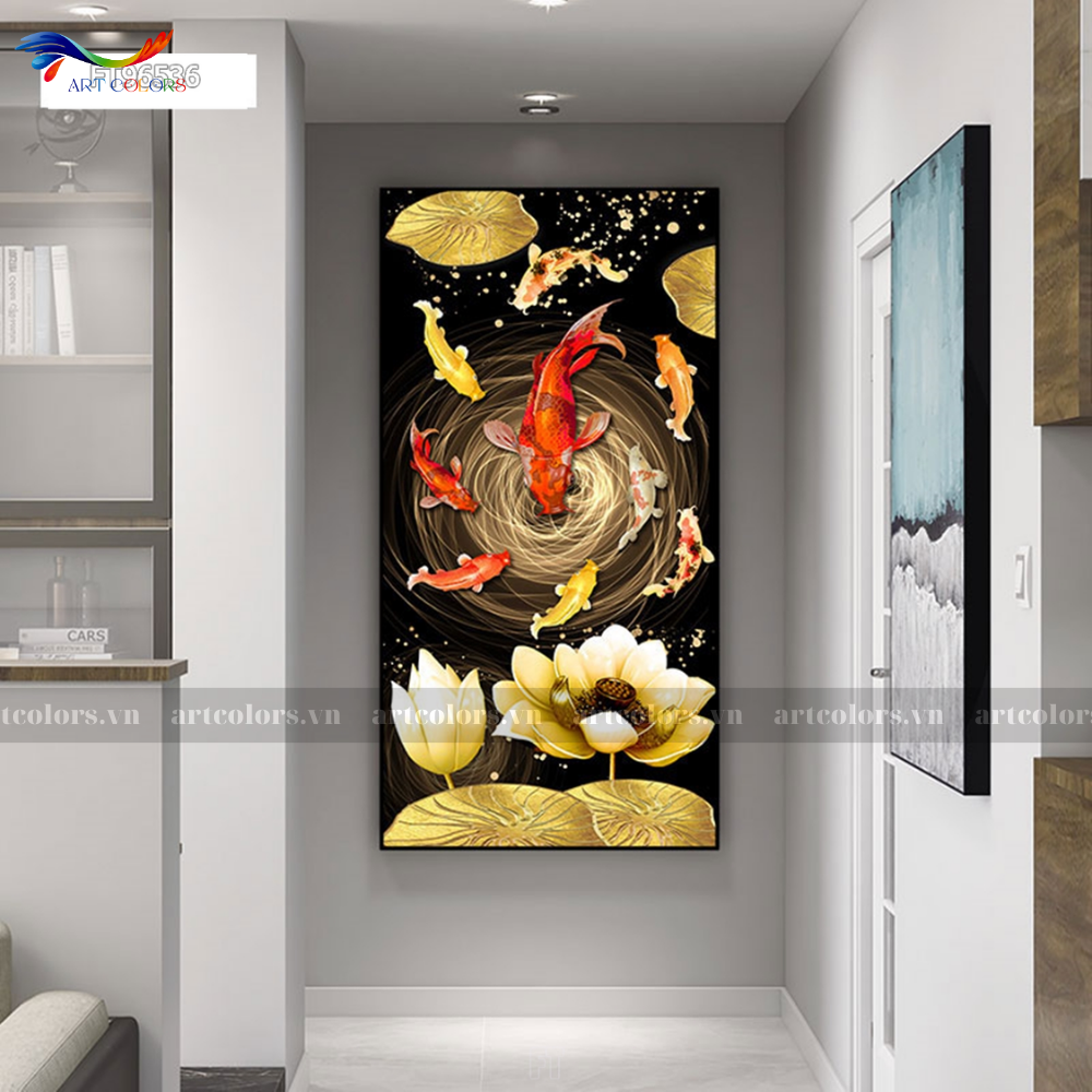 Tranh Tráng Gương Cửu Ngư Quần Hội - CN25
