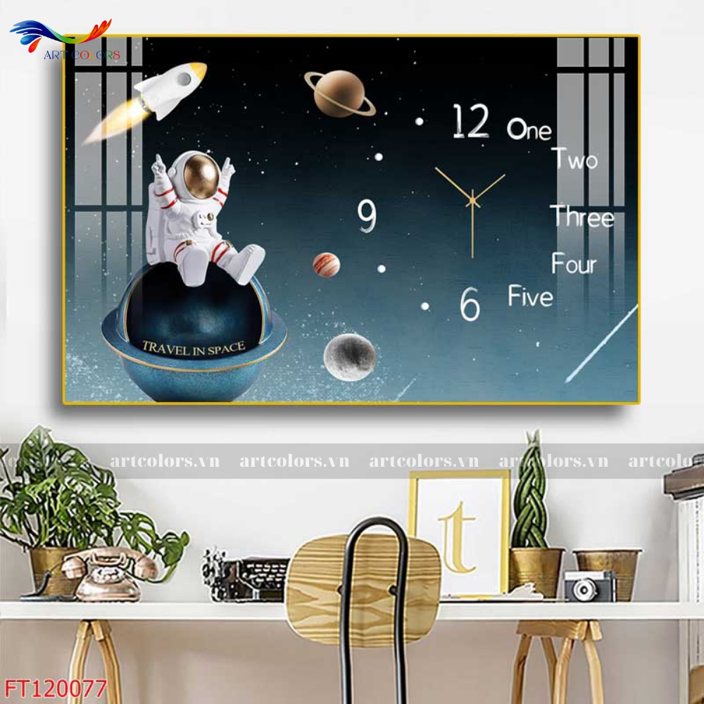 Tranh Tráng Gương Đồng Hồ - DH34