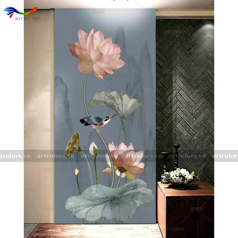 Tranh Tráng Gương Hoa Sen - HS24