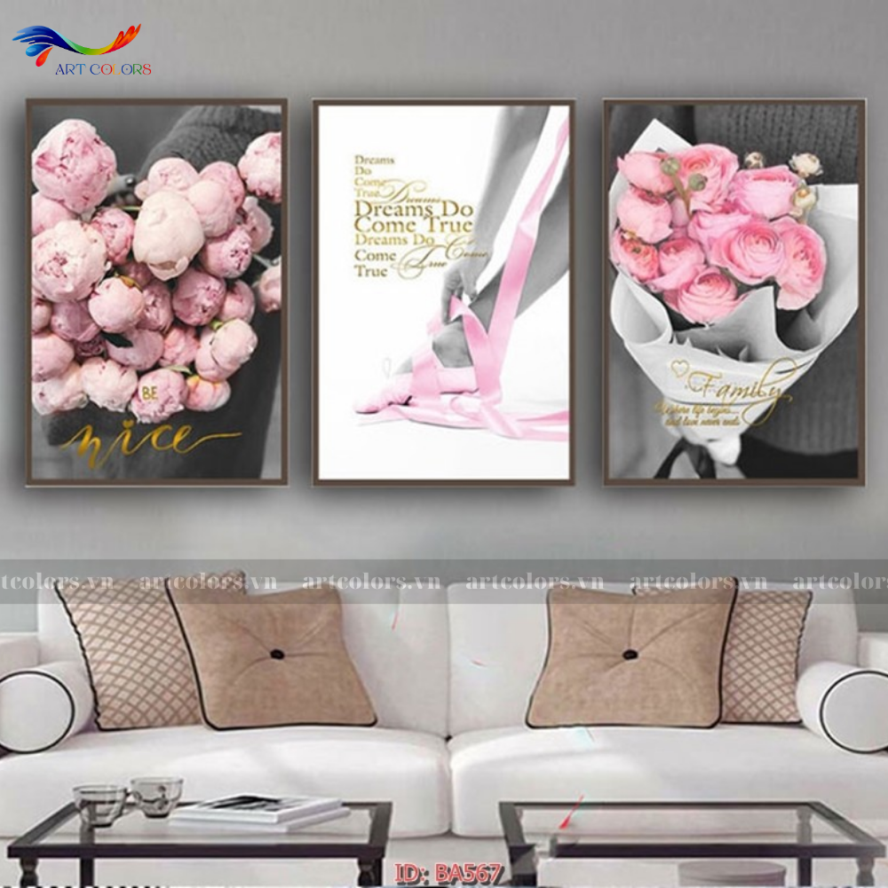 Tranh Tráng Gương Chủ Đề Hoa - H39