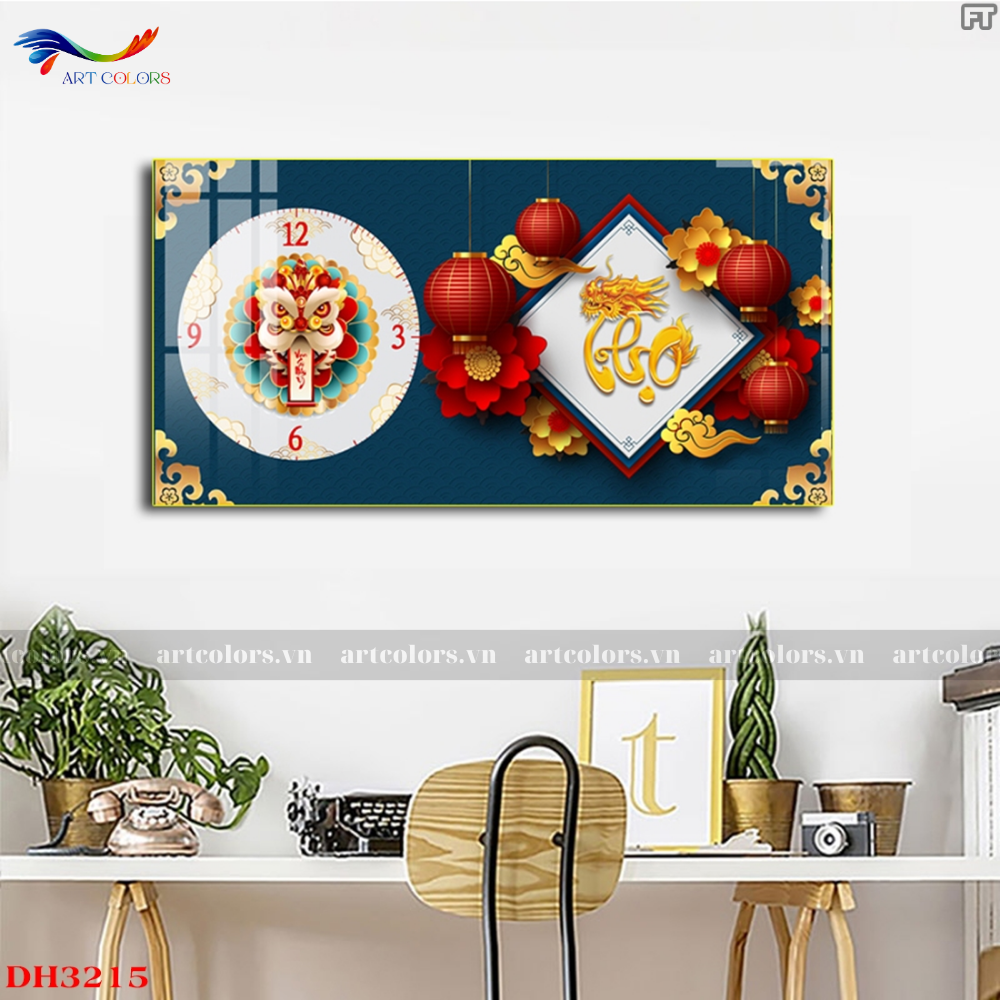 Tranh Tráng Gương Đồng Hồ - DH20