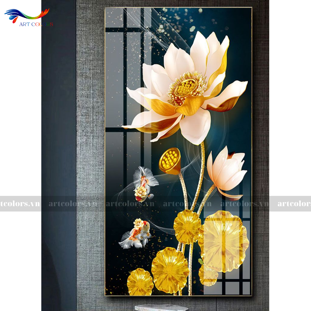 Tranh Tráng Gương Hoa Sen - HS22