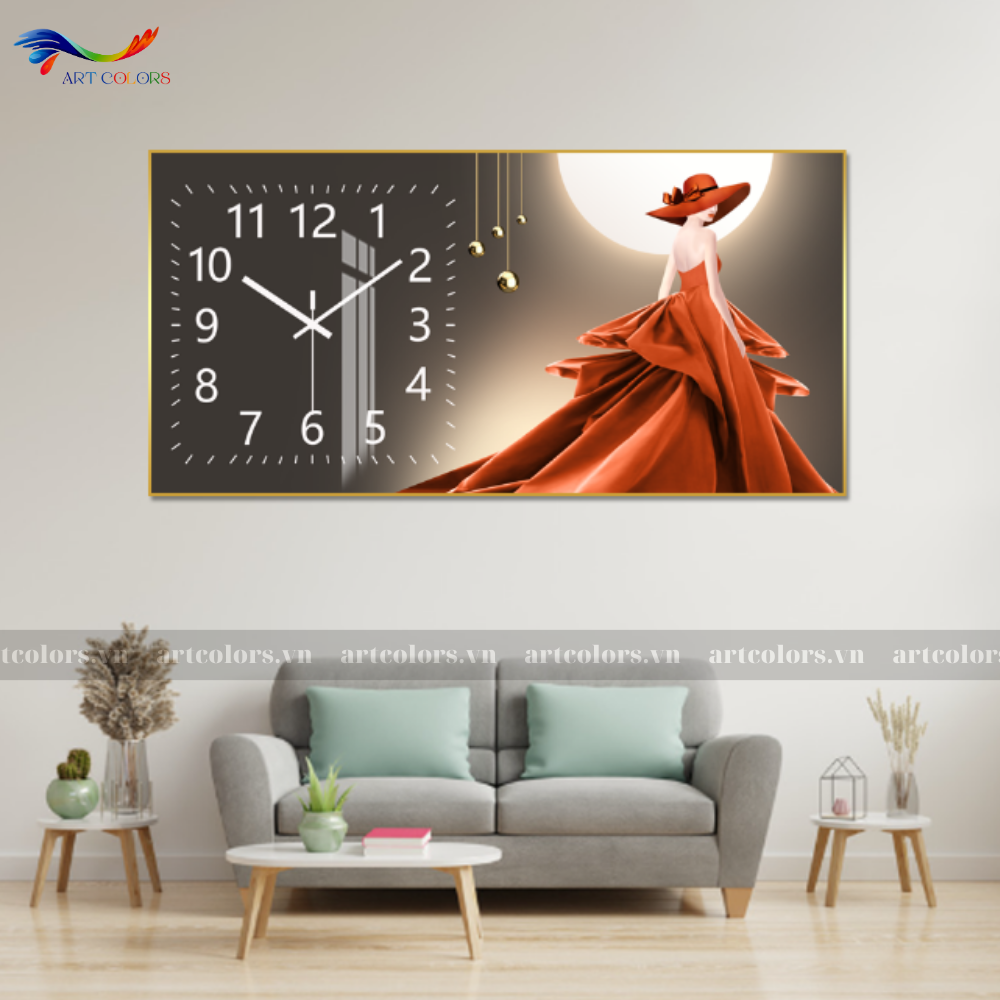 Tranh Tráng Gương Đồng Hồ - DH17