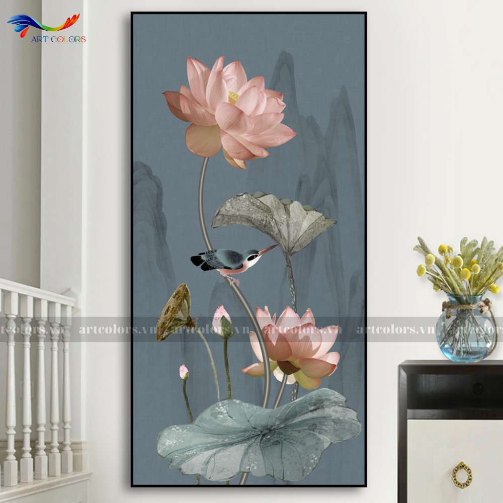 Tranh Tráng Gương Hoa Sen - HS21